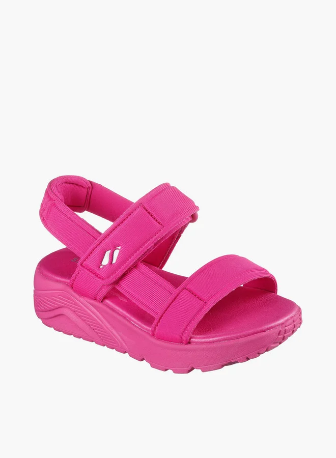 SKECHERS Girls Uno Lite Hook & Loop Flat Sandals